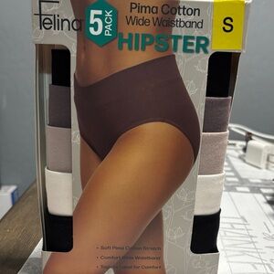 Felina Women's Hipster Underwear 5-Pack - Black, White, Brown, Gray